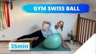 35min GYM Pilates avec SWISS BALL  Kiné [upl. by Maiga]