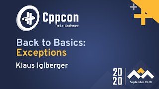 Back to Basics Exceptions  Klaus Iglberger  CppCon 2020 [upl. by Quin]