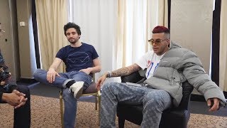 Sfera Ebbasta ascolta la sua stessa canzone durante un intervista [upl. by Grosmark116]