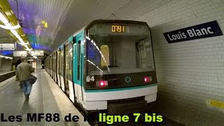 Les MF88 de la ligne 7 bis du métro parisien 1 [upl. by Aicilet]