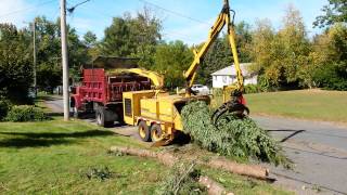 Big Vermeer Wood Chipper with Log Loader [upl. by Neelra89]