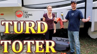 Portable RV Waste Tank  Easy RV Black Tank Dumping Camco Rhino Portable Holding Tank Review [upl. by Nic]