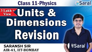 Units and Dimensions Revision  Physics Class 11 JEE NEET [upl. by Cleodell]