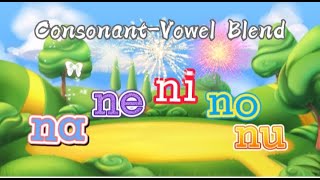 Blending Consonant and Vowel sounds na ne ni no nu English Phonics Lesson 5 [upl. by Eiramana]