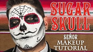 Male Sugar Skull Makeup Tutorial  WHCdoesSFX [upl. by Howe]