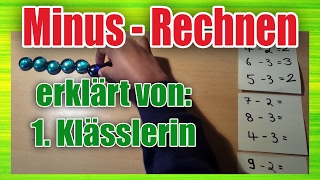 1 Klasse Mathe  Minus rechnen subtrahieren  Subtraktion bis 10 [upl. by Elleinet]