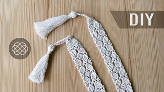 DIY MACRAME BOOKMARK 🔖 FLOWER PATTERN TUTORIAL [upl. by Munro]