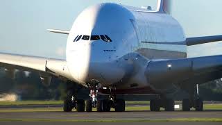 Emirates Airbus A380800 Takeoff Christchurch Airport [upl. by Bettina]