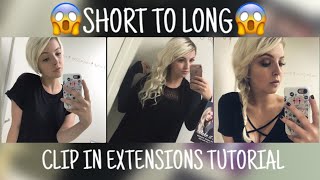 CLIP IN HAIR EXTENSIONS ON SHORT HAIR TUTORIAL [upl. by Dickie121]