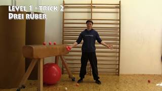 Jonglieren Tutorial Tricks mit drei Bällen  Teil 1 [upl. by Annaiel]