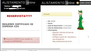 RESERVISTA CDI SOMENTE PARA CIDADÃO NA SITUAÇÃO DE DISPENSADO [upl. by Mariano186]