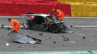 24H Spa 2021  HUGE CRASH  SpaFrancorchamps Eau RougeRaidillon [upl. by Sheaff]