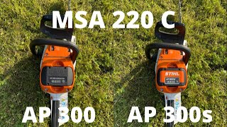 Stihl MSA 220 C AP300 vs AP300s [upl. by Haelam]