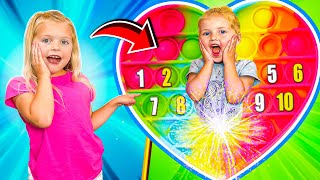 Kin Tin Plays Pop It Challenge and Learns Numbers [upl. by Eadwine640]