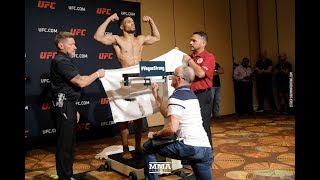 UFC 216 WeighIns Kevin Lee Makes Championship Weight on Second Try  MMA Fighting [upl. by Eidnim728]