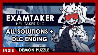 Helltaker DLC Examtaker  FULL PLAY All solutions  Ending [upl. by Kcirrag]