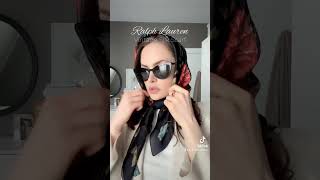 Vintage Ralph Lauren Silk Scarf  Classic Way To Wear a Head Scarf [upl. by Aimil]