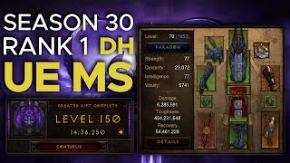 Diablo 3  Season 30 GR150 UE Multishot Rank 1 [upl. by Ammamaria]