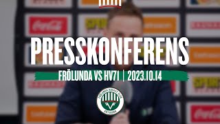 Presskonferensen efter Frölunda  HV71 [upl. by Lahsiv]