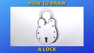 How to draw a Lock with pencil  Easy step by step method for beginners [upl. by Elamor]