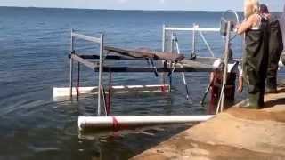 Boat lift float and drop in place [upl. by Leamaj]