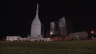 Orion Spacecraft Moves to Space Launch Complex 37 [upl. by Ettenil]