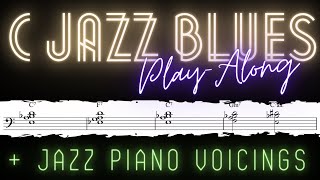 C Jazz Blues Play Along Tracks for Piano │Jazz Piano Lessons 20 [upl. by Eeruhs]