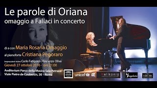 OMAGGIO  FALLACITrailer spettacolo quotLe parole di Oriana  Omaggio a Fallaci in concertoquot [upl. by Eenahpets354]