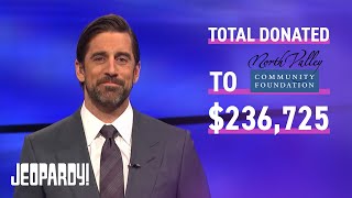 Final Jeopardy Aaron Rodgers Last Show amp Charity Total  JEOPARDY [upl. by Oeram]