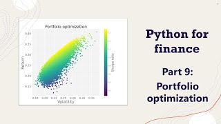 Portfolio Optimization  Python for Finance  part 9 [upl. by Algar]