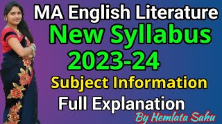 MA English Syllabus 202324  Full Information by Hemlata Sahu  English Literature Sem syllabus [upl. by Aneris]