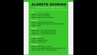 Aldrete scoring [upl. by Nadoj159]