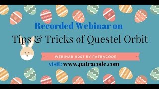 Webinar on Questel Orbit Tips and Tricks 2016 [upl. by Gamaliel]