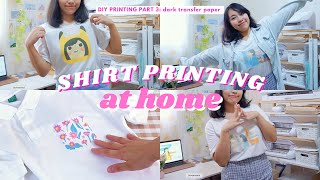 How to print on tshirts at home 👕 Step by step using dark transfer paper  studio vlog [upl. by Moody]