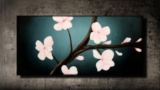 How to paint cherry blossoms STEP by STEP [upl. by Nedlog780]