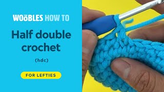 Lefthanded crochet How to do a half double crochet stitch hdc [upl. by Bonneau]