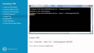 Dell Client Configuration Toolkit CCTK  Activating the TPM [upl. by Vincenta696]