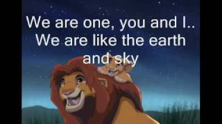 Lion King 2We are one w Lyrics [upl. by Ennair]