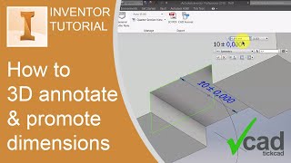 How to 3D annotate amp promote dimensions  Autodesk Inventor [upl. by Richmal883]