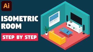 Isometric room  Illustrator CC tutorial STEP BY STEP [upl. by Teodoro260]