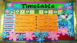 Beautiful Class Timetable for School l Beautiful time table for study l school timetable [upl. by Cerelly629]