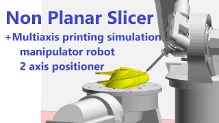 Non planar slicing and multi axis printing simulation [upl. by Enitsahc198]