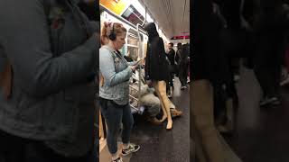 Bum fights mannequin on train [upl. by Amzu]