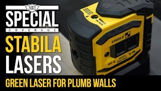 New Stabila LA5P G 5 PointDot Green Laser Level for Plumb Walls  STAFDA 2018 [upl. by Quincey]