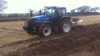 Valtra 8450 Hitech ploughing with 5F Overum [upl. by Akere]