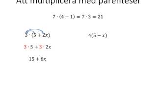 Multiplikation med parenteser [upl. by Ehcram]