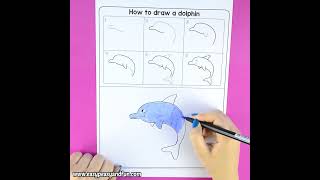 How to draw a dolphin  step by step drawing tutorial [upl. by Dorothy]