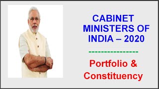 Cabinet Ministers of India 2020  Constituency and Portfolio  PDF Download for Competitive Exams [upl. by Notlok659]