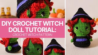 DIY Crochet Witch Doll Tutorial  Crochet Witch Pattern [upl. by Brnaby]