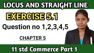 exercise 51 class 11 maths Commerce Part 1  chapter 5 locus and straight line Maharashtra board [upl. by Osterhus254]